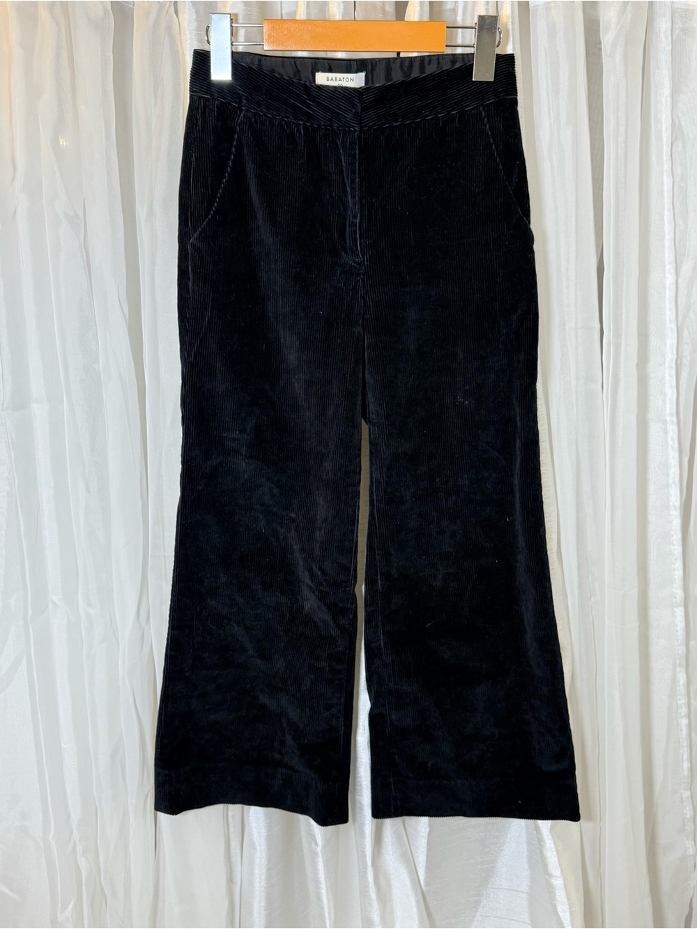 Babaton Black Corduroy Wide-Leg Kids Pants